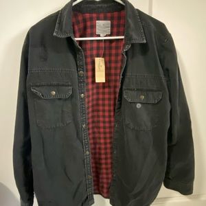 AE OVERSIZED BLACK FLANNEL
